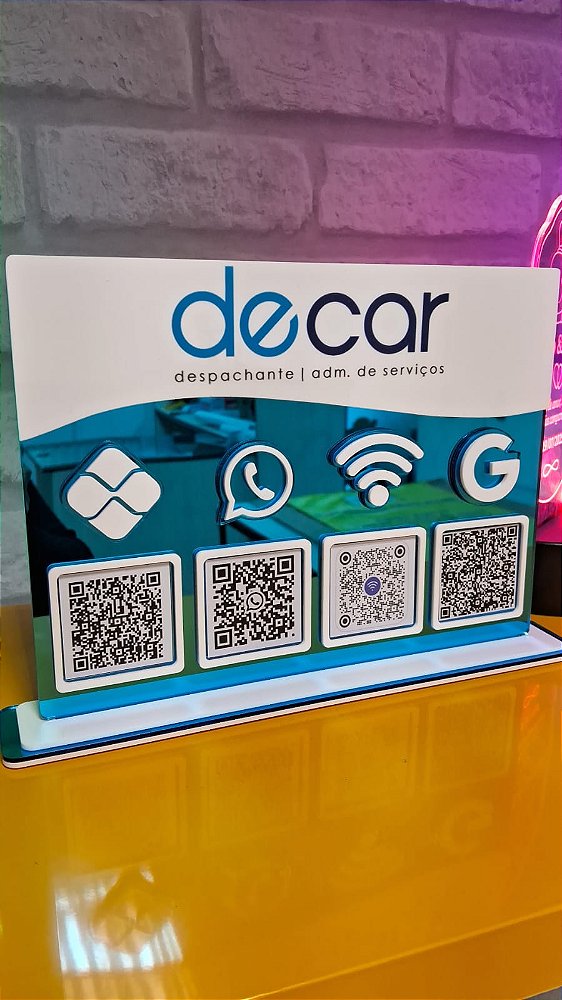 Placa PIX em Acrílico Azul Espelhado