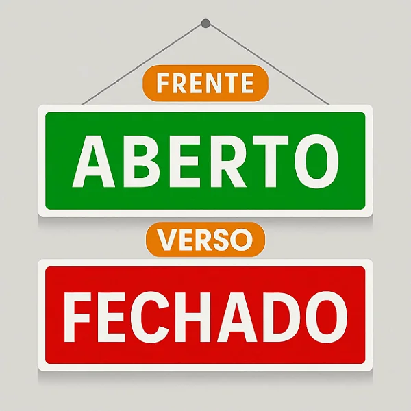 Placa em Acrílico Aberto/Fechado