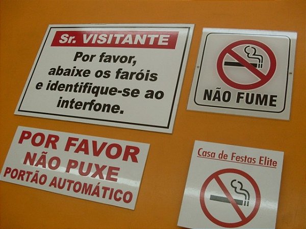 Placas de Sinalização em PVC