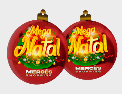 Móbile Bolinha de Natal Personalizado 11x13cm 10und