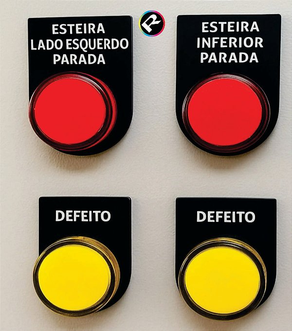 Etiquetas de Identificação de Botoeiras para Painel Elétrico