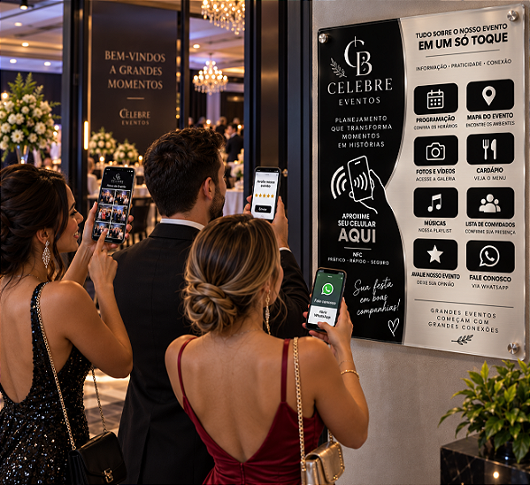 Placas Personalizadas NFC Eventos e Festas