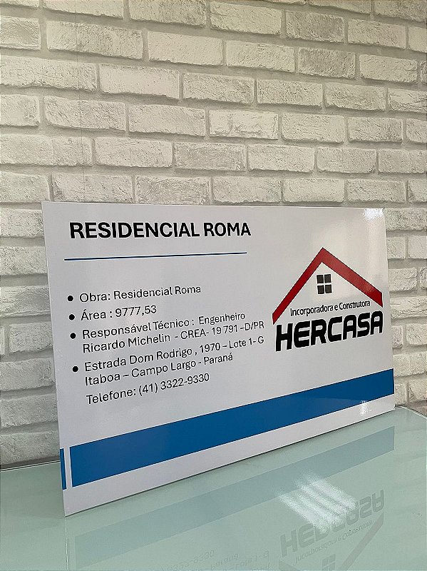 Placa Personalizada para Construtora