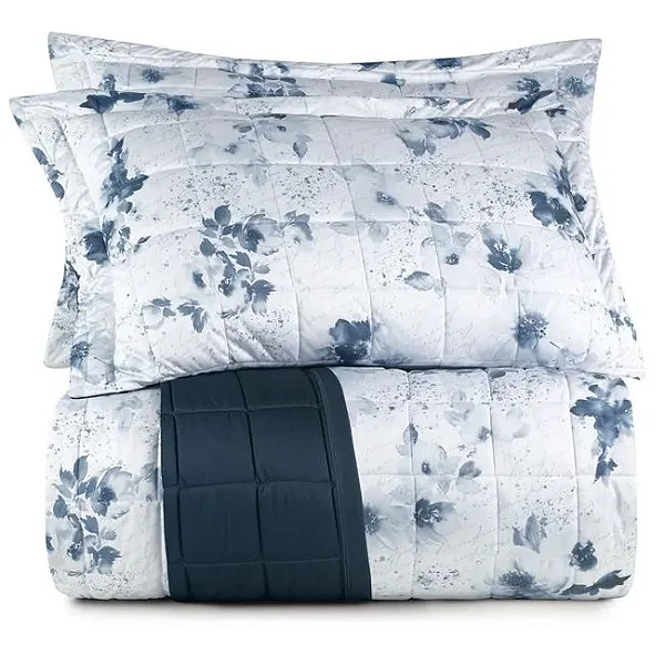 Kit Cobreleito King Azul Floral Sofistic 3pcs Romanza - Lynel