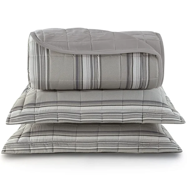 Kit Cobreleito Queen Listrado Sofistic 3pcs Twill - Lynel
