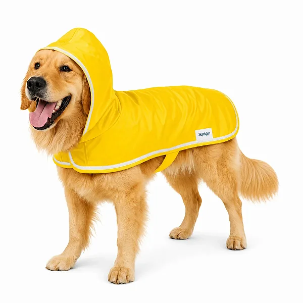 Capa de chuva amarela para cachorro e gato impermeável refletiva Skapet®