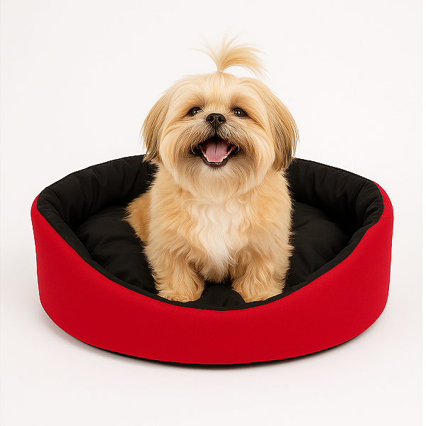 Cama para Cachorro com Colchão Removível e Fundo Impermeável Porte Pequeno - Cor Vermelha