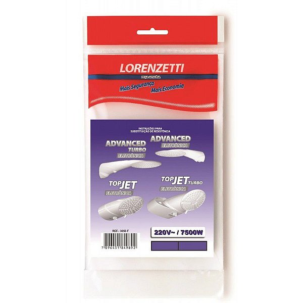 Resistência Lorenzetti 3056 F - 220V 7.500W