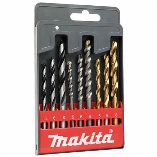 Kit de Brocas Madeira / Concreto / Aço com 9 Peças Makita