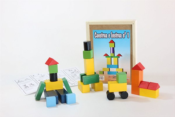 Construa e Instrua nº1 em Madeira com 27 Peças