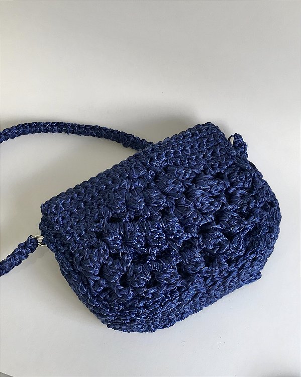 Bolsa crochê azul
