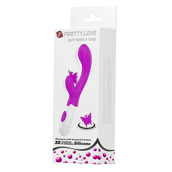 VIBRADOR BUTTERFLY KISS PONTO G E CLITÓRIS A PILHA