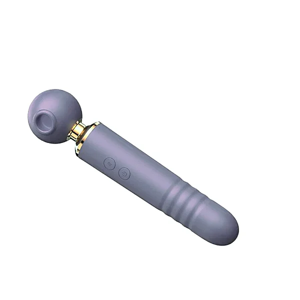 VIBRADOR VARINHA MAGICA VAI E VEM + SUGADOR 3 EM 1