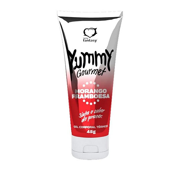 GEL BEIJAVEL YUMMY GOURMET  TÉRMICO HOT 45G SABOR: MORANGO COM FRAMBOESA