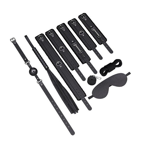 KIT BONDAGE 10 EM 1  MLSM1804 COR PRETO