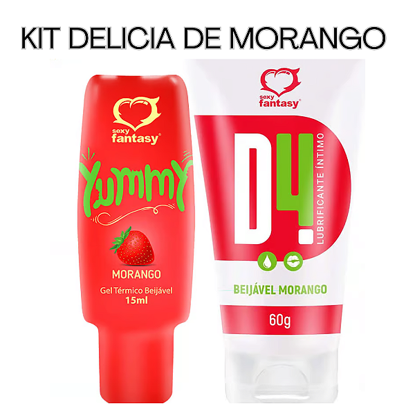 KIT DELICIA DE MORANGO (LUBRIFICANTE BEIJAVEL + GEL TÉRMICO BEIJAVEL )