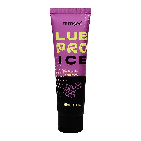 LUBRIFICANTE INTIMO BEIJÁVEL A BASE D´ÁGUA LUB PRO ICE PREMIUM COM SABOR DE UVA 60ml