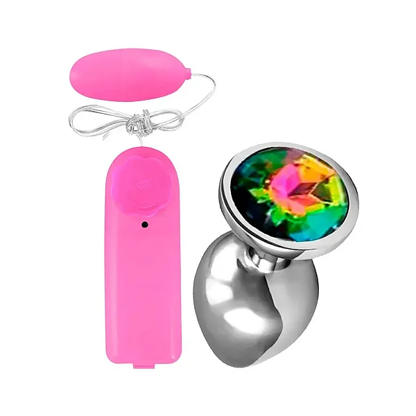 DUPLINHA PRAZER EM DOBRO COM PLUG ANAL JOIA E VIBRAMOR BULLET CAPSULA COM FIO