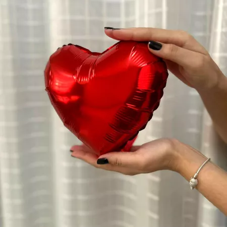 BALÕES DO AMOR FORMATO CORAÇÃO 4un- Vermelho