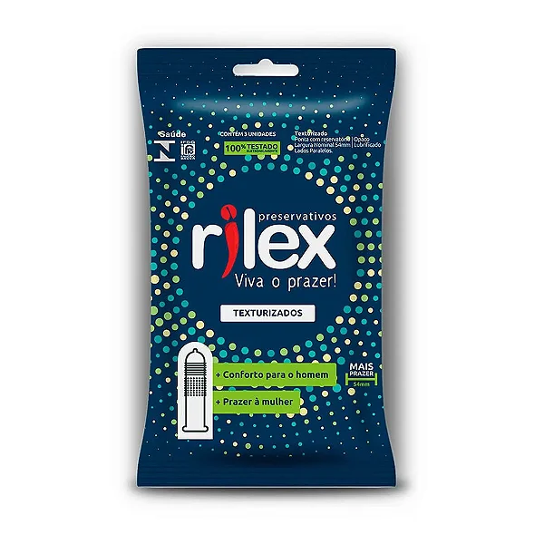 PRESERVATIVO LUBRIFICADO TEXTURIZADO 3 Unidades Rilex