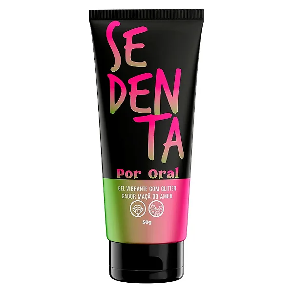 GEL PARA ORAL SEDENTA POR ORAL COMESTIVEL COM GLITTER SABOR MAÇA DO AMOR 50g Pepper Blend