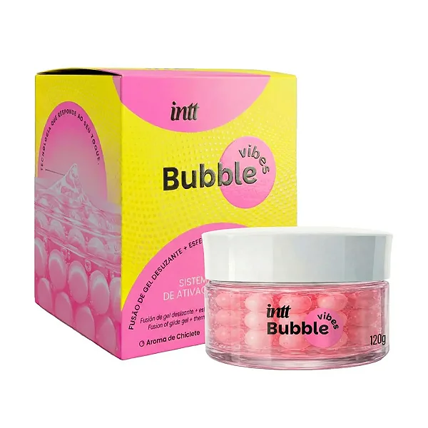BUBBLE VIBES 3 EM 1 LUBRIFICANTE E EXCITANTECOM ESFERAS E JAMBU 120g Intt