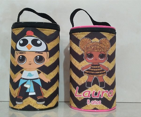 Necessaire Frasqueira Redonda Personalizada Infantil LOL