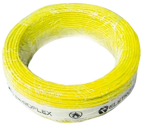 100 Metros Cabo Fio Flexível 2,5mm Rolo - Amarelo