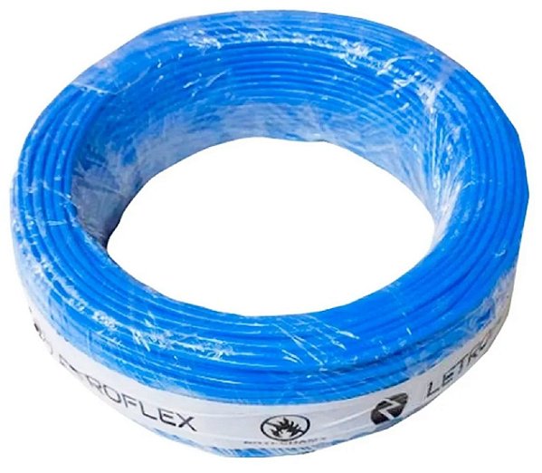100 Metros Cabo Fio Flexível 1,5mm Rolo - Azul