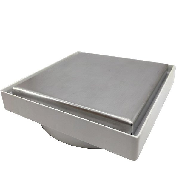 Ralo Oculto Sifonado 15x15 Tampa Inox - Branco