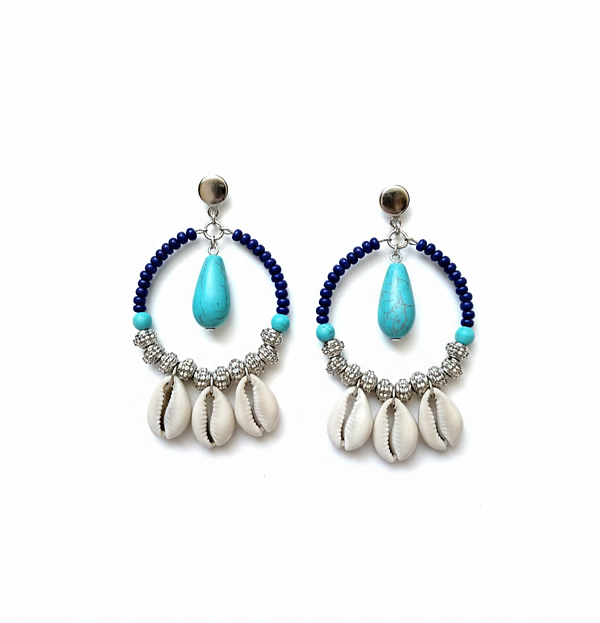 Brinco búzios colorido