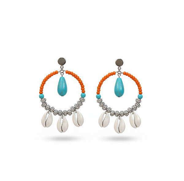 Brinco búzios colorido