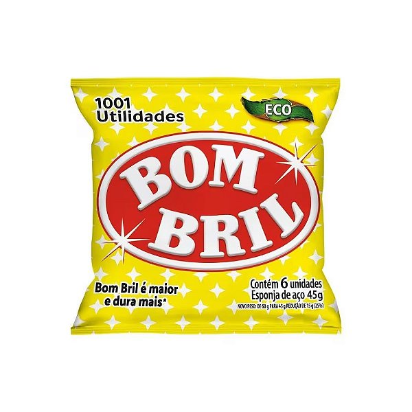 Esponja de Lã de Aço Bom Bril com 6 unidades