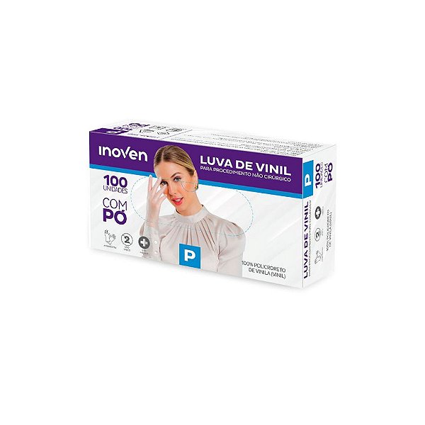 Luva para procedimento Vinil com pó 100 unidades