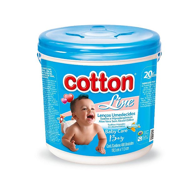 Balde Lenço Umedecido Cotton Line