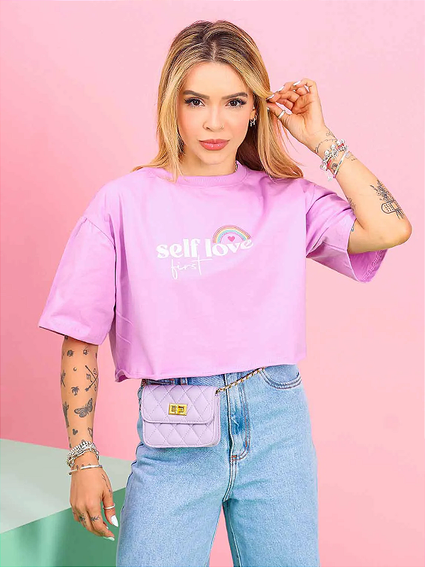 CROPPED CAMISETA LILPAS MAX SELF LOVE FIRST