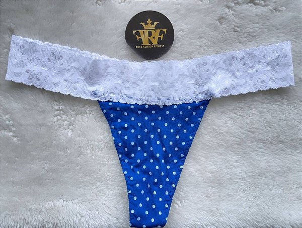 Calcinha Lolita Glam - Polka Dots Blue - Ed Limitada