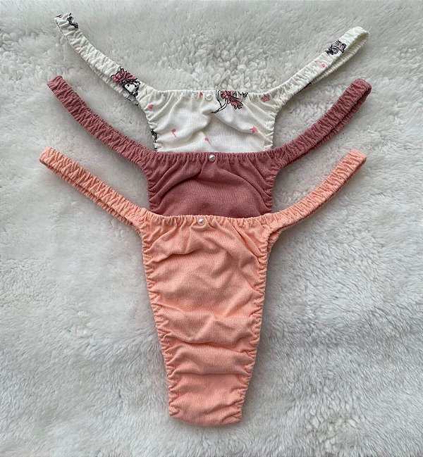 Calcinhas Lolitas Fitness Trio Ballet - Kits com 3, 6 ou 12 unidades