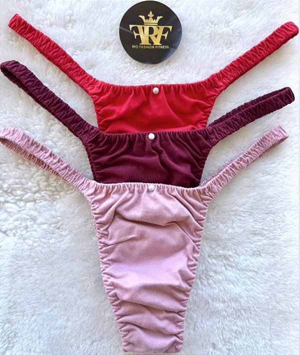 Calcinhas Lolitas Fitness - Trio Marsala - Ed Limitada Rio Fashion Fitness