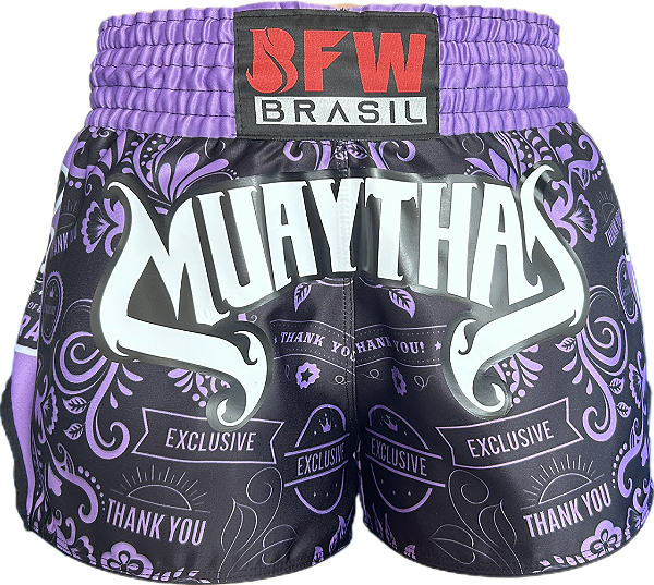 Short Muay Thai Calção Tailandês - Premium Lilás