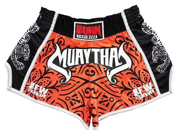 SHORT MUAY THAI BURN PREMIUM LARANJA 50% desconto