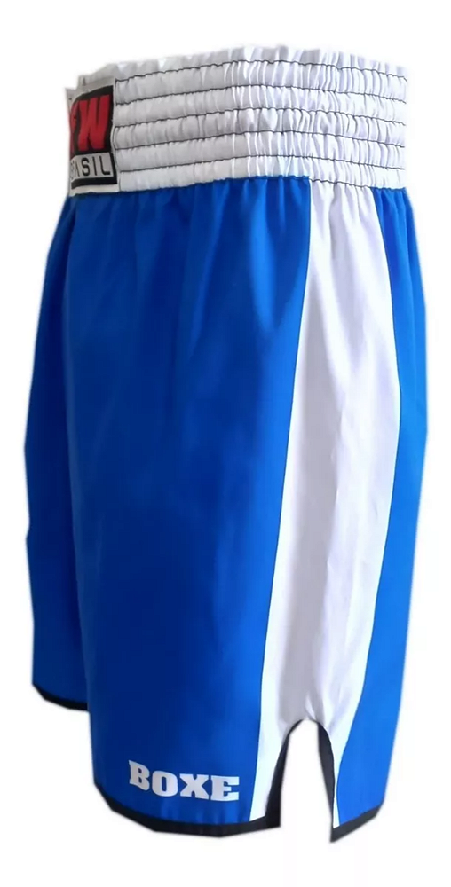 Calção Bermuda Short Boxe - Azul E Branco 50% desconto