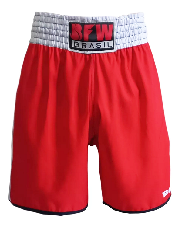 Calção Bermuda Short Boxe - Vermelho E Branco 50% desconto