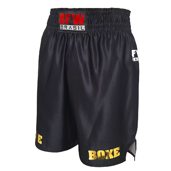 Calção de Boxe Premium Profissional - Black