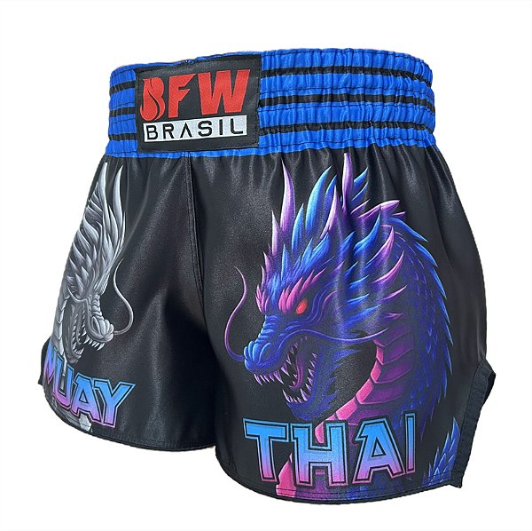 Short Muay Thai Premium Unissex - Blue Dragon