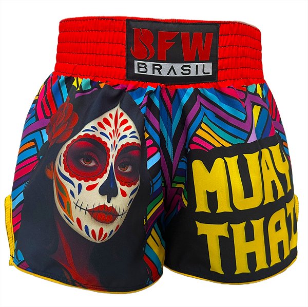 Short Muay Thai Bermuda Calção Tailandês - Catrina Mexicana