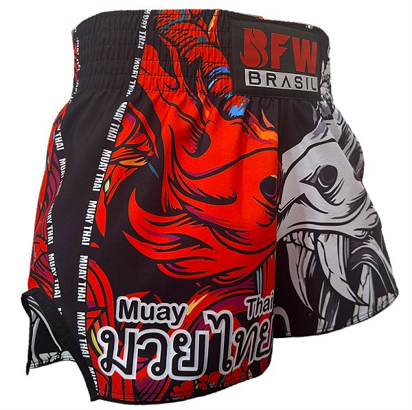 Short Muay Thai Calção Tailandês Unissex - Fúria Bfw