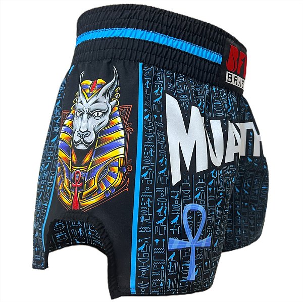 Short Muay Thai Calção Tailandês Unissex - Egito Azul