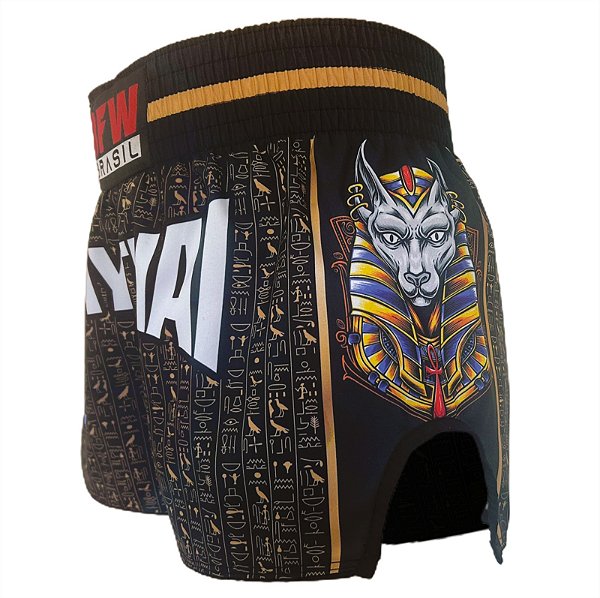 Short Muay Thai Calção Tailandês Unissex - Egito Dourado