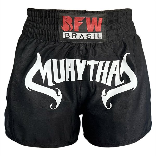Short Muay Thai Tailandês Preto Básico Unissex - Muay Thai
